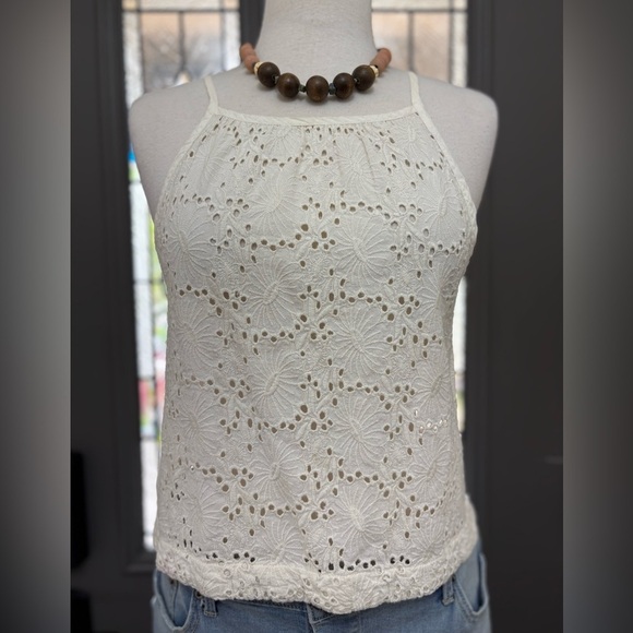 I Love H81 Cream Lace Top - Picture 1 of 5